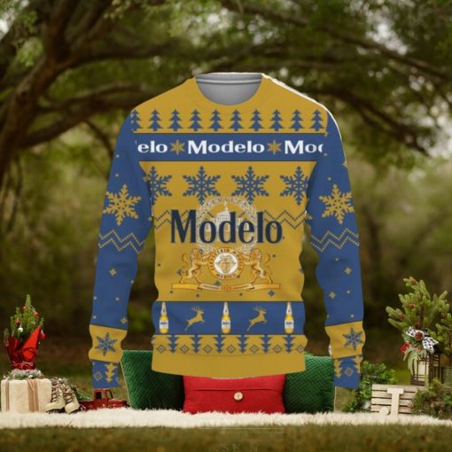 Modelo Beers Big Snowflake Pattern Ugly Christmas 3D Sweater For Men And Women