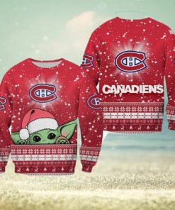 Montreal Canadiens Christmas Baby Yoda Sweater Best For Fans Gift Christmas