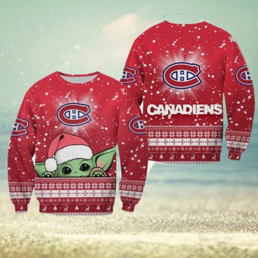 Montreal Canadiens Christmas Baby Yoda Sweater Best For Fans Gift Christmas