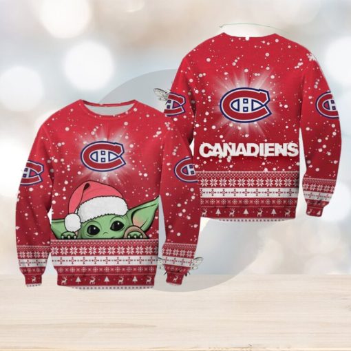 Montreal Canadiens Christmas Baby Yoda Sweater Best For Fans Gift Christmas