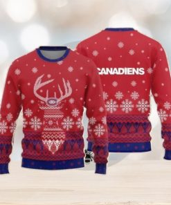 Montreal Canadiens Christmas Big Reindeer Pattern Christmas Gift 3D Ugly Christmas Sweater