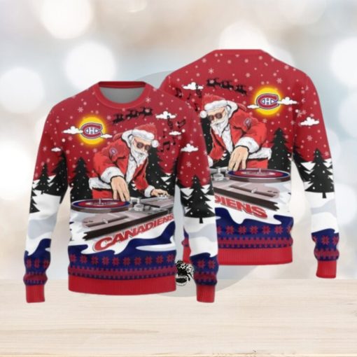 Montreal Canadiens Christmas Funny DJ Santa New Style Knitted Sweater