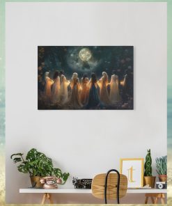 Moon Calling Magic Witchy Ritual Mythical Wall Art Print   Mystic Invocation Witch Halloween Poster Gift Gallery Wrapped Canvas Prints