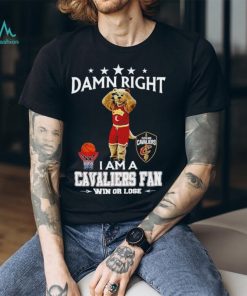 Moondog mascot damn right I am a Cavaliers fan win or lose shirt