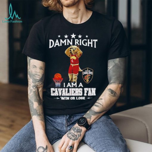 Moondog mascot damn right I am a Cavaliers fan win or lose shirt