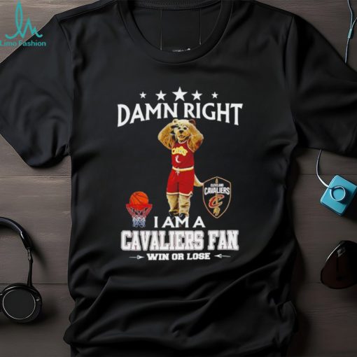 Moondog mascot damn right I am a Cavaliers fan win or lose shirt