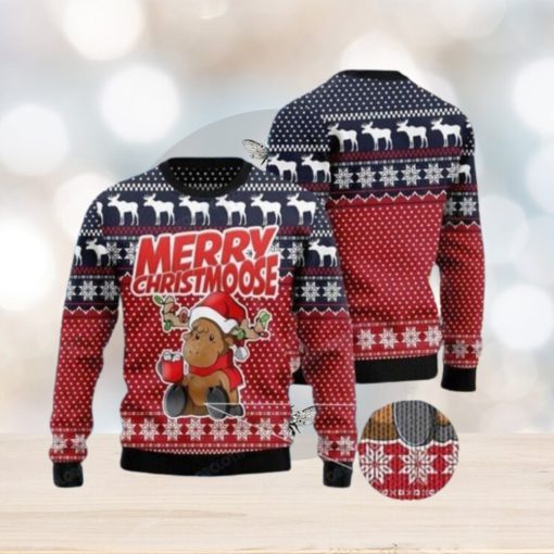 Moose Merry Ugly Christmas Sweater Style Gift For Men And Women