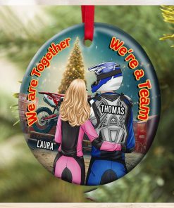 Motocross Couple We’re Together We’re A Team, Personalized Ornament, Gifts For Couple