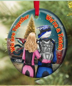 Motocross Couple We’re Together We’re A Team, Personalized Ornament, Gifts For Couple