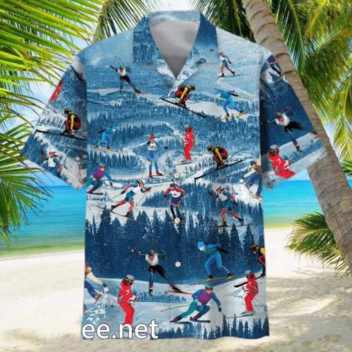 Mountain Skiing Hawaiian Shirt