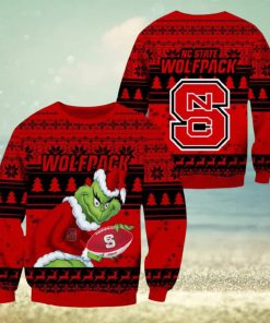 NC State Wolfpack Grinch Christmas Ugly Sweater NCAA Funny Gift For Men And Women