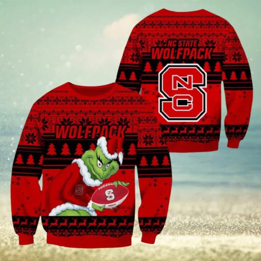 NC State Wolfpack Grinch Christmas Ugly Sweater NCAA Funny Gift For Men And Women