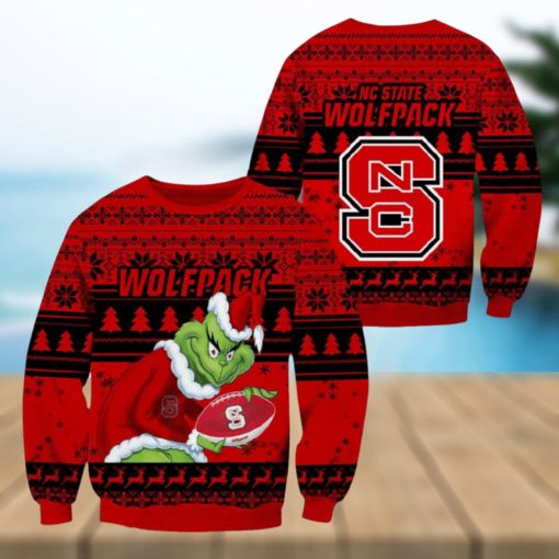 NC State Wolfpack Grinch Christmas Ugly Sweater NCAA Funny Gift For Men And Women