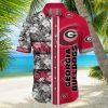 NCAA Georgia Bulldogs UGA Hawaiian Shirt,Aloha Shirt,Tropical Flora Beach Lovers Gift