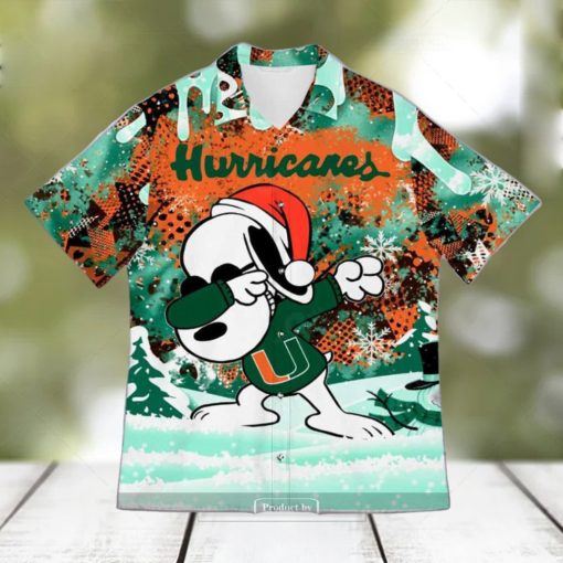 NCAA Miami Hurricanes Hawaiian Shirt Snoopy Dabbing Beach Gift For Friend