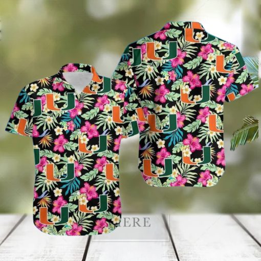 NCAA Miami Hurricanes Hawaiian Shirt hibisucus pattern