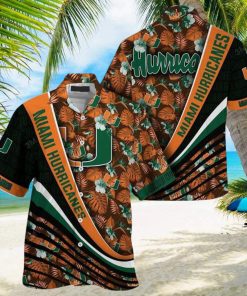 NCAA Miami Hurricanes Hawaiian Shirt palm leaves