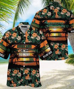 NCAA Miami Hurricanes Hawaiian Shirt traopical flower