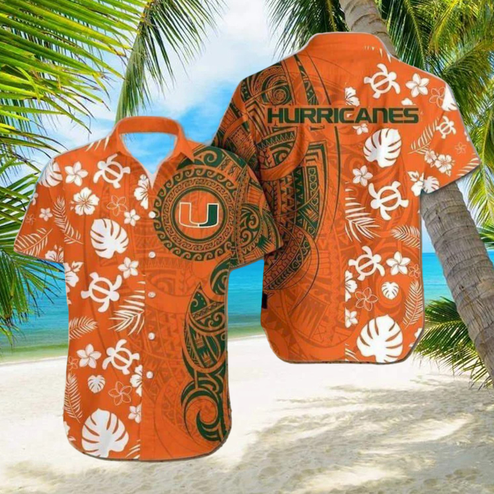 NCAA Miami Hurricanes Orange White Hawaiian Shirt Custom - T-shirts Low  Price