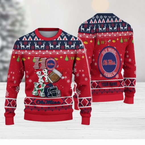 NCAA Ole Miss Rebels HO HO HO Ugly Christmas Sweater