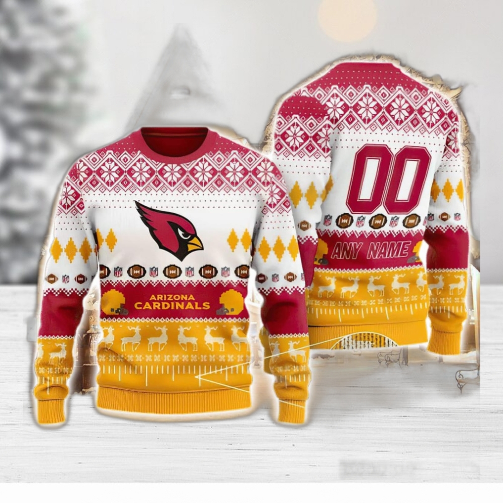 NFL Arizona Cardinals Custom Name Number Ugly Christmas Sweater V3 -  Limotees