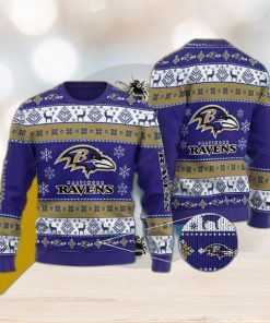 NFL Baltimore Ravens Festive Knitted Xmas Sweater For Men Women