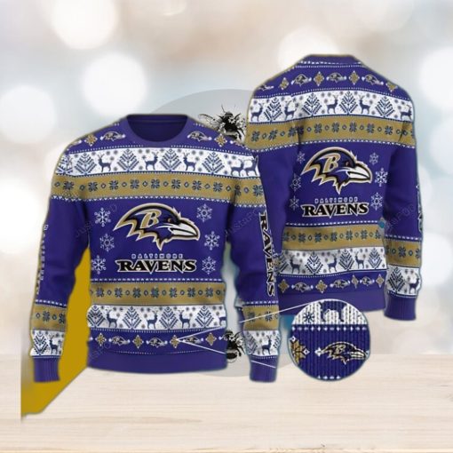 NFL Baltimore Ravens Festive Knitted Xmas Sweater For Men Women