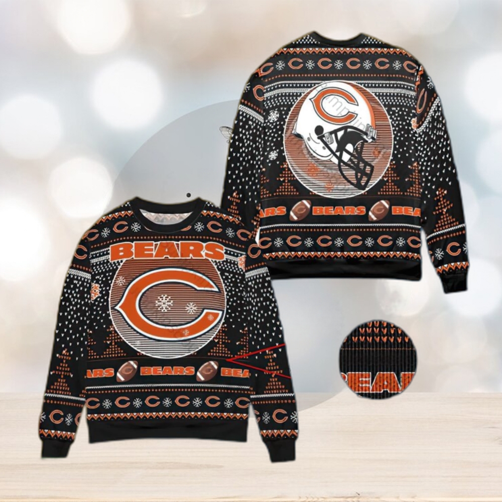 Grinch Chicago Bears 3D Ugly Christmas Sweater - Limotees