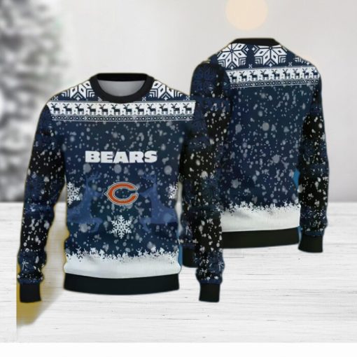 NFL Chicago Bears Poinsettia Ugly Xmas Sweater For Men Women