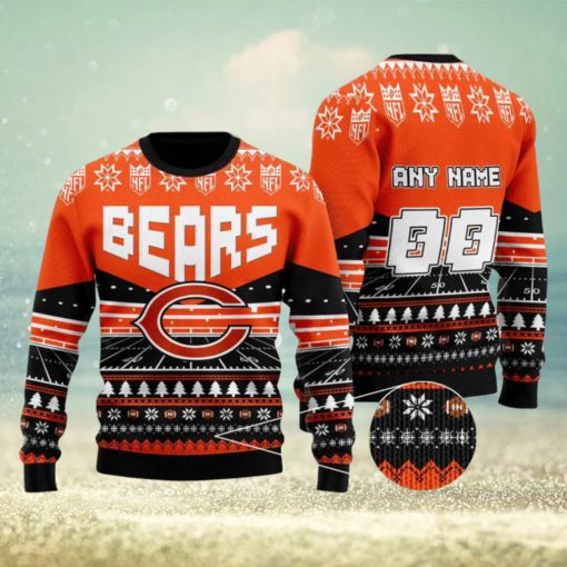 NFL Chicago Bears Rugby Stadium Ugly Christmas Custom Number And Name