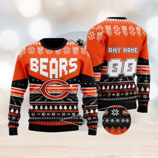 NFL Chicago Bears Rugby Stadium Ugly Christmas Custom Number And Name