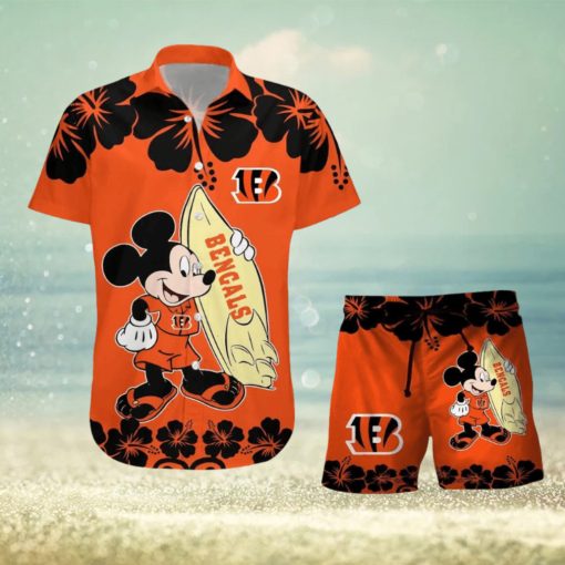 NFL Cincinnati Bengals V2 Tropical Combo Hawaiian And Short