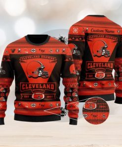 NFL Cleveland Browns Logo New Style Personalized Knitted 3D Sweater