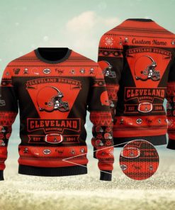 NFL Cleveland Browns Logo New Style Personalized Knitted 3D Sweater