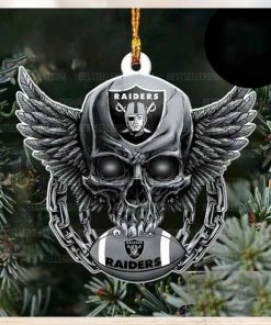 NFL Las Vegas Raiders Football Skull Logo Unique 2023 Christmas Ornament