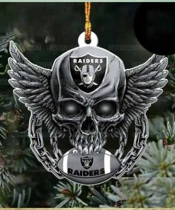 NFL Las Vegas Raiders Football Skull Logo Unique 2023 Christmas Ornament