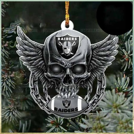 NFL Las Vegas Raiders Football Skull Logo Unique 2023 Christmas Ornament