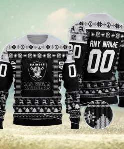 NFL Logo Las Vegas Raiders Ugly Christmas Custom Number And Name