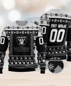 NFL Logo Las Vegas Raiders Ugly Christmas Custom Number And Name