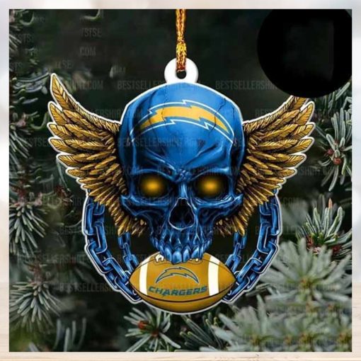 NFL Los Angeles Chargers Football Skull Logo Unique 2023 Christmas Ornament
