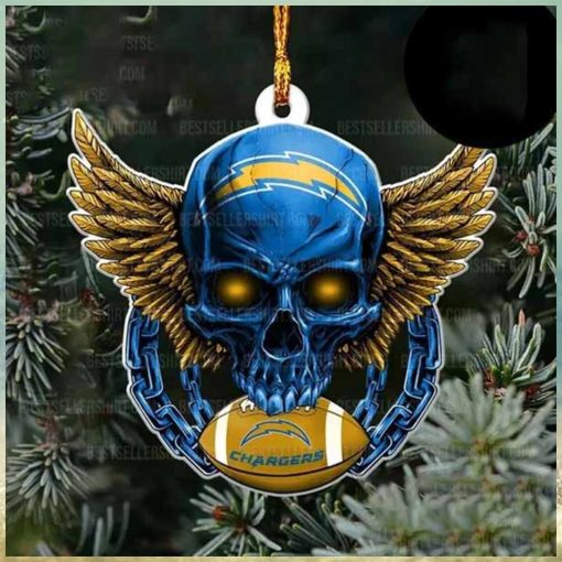 NFL Los Angeles Chargers Football Skull Logo Unique 2023 Christmas Ornament