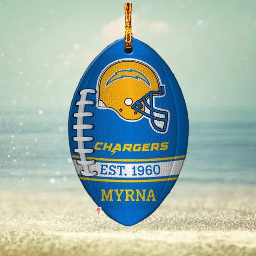 NFL Los Angeles Chargers Football Xmas Tree Decorations Custom Name Gift For Fans Ornament
