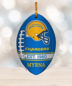 NFL Los Angeles Chargers Football Xmas Tree Decorations Custom Name Gift For Fans Ornament