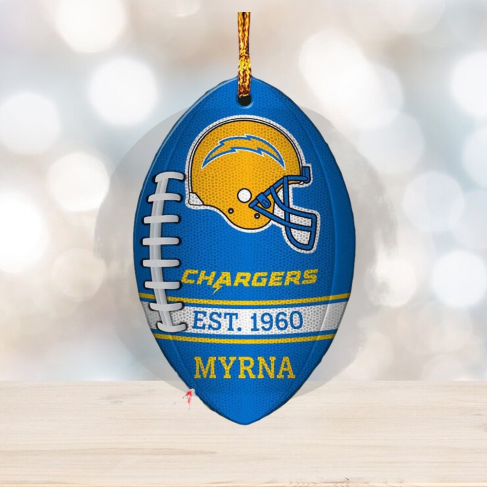 NFL Los Angeles Chargers Football Xmas Tree Decorations Custom Name Gift For Fans Ornament NFL Los Angeles Chargers Football Xmas Tree Decorations Custom Name Gift For Fans Ornament