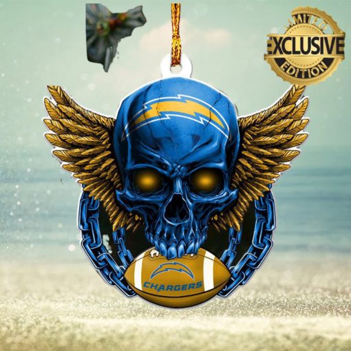NFL Los Angeles Chargers Xmas Skull 2023 Holiday Gifts Christmas Decorations Ornament