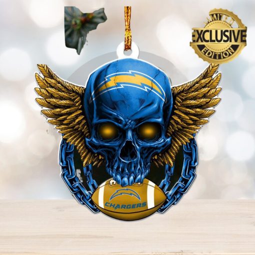 NFL Los Angeles Chargers Xmas Skull 2023 Holiday Gifts Christmas Decorations Ornament