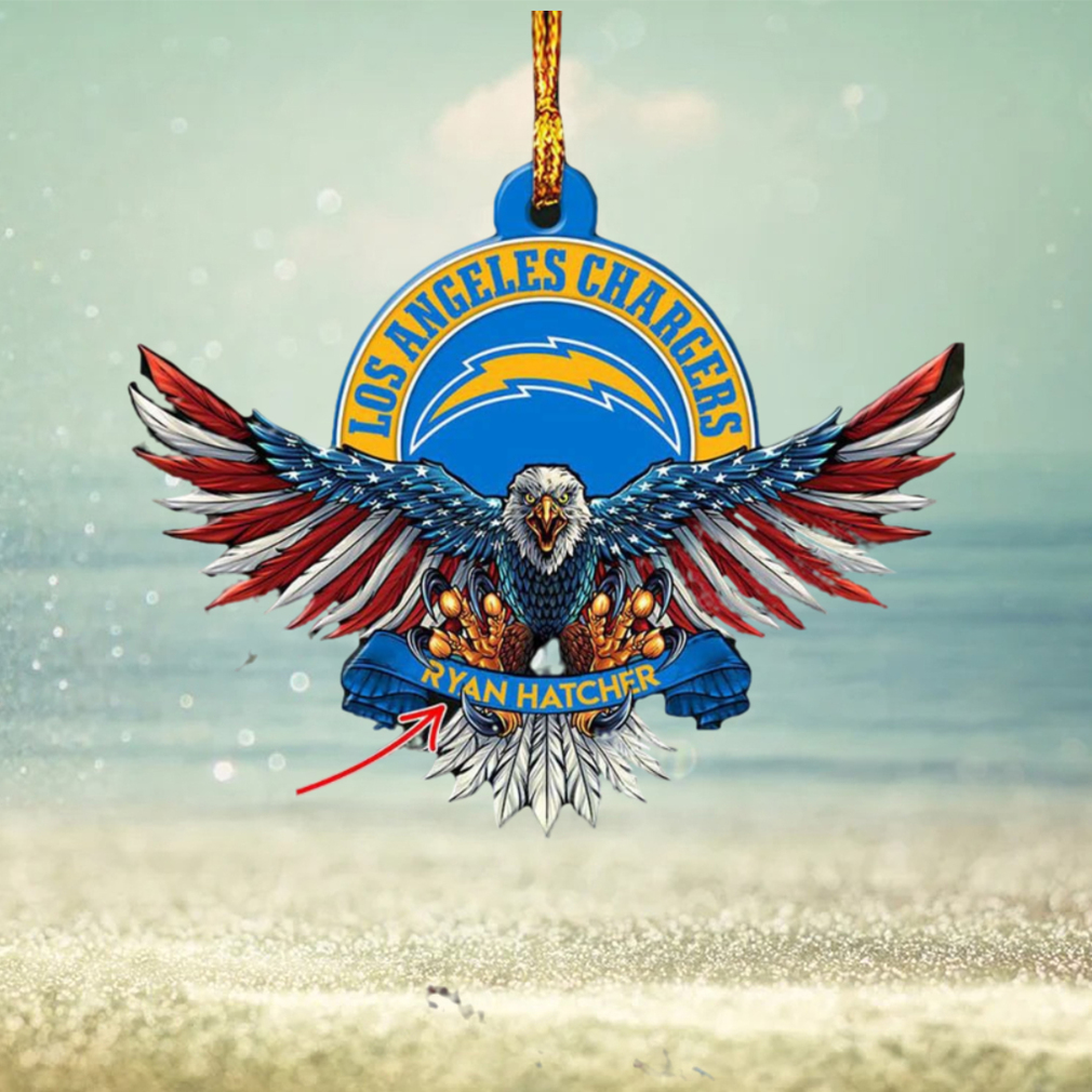 NFL Los Angeles Chargers Xmas Tree Decorations American US Eagle Custom Name Ornament NFL Los Angeles Chargers Xmas Tree Decorations American US Eagle Custom Name Ornament