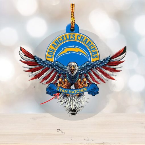 NFL Los Angeles Chargers Xmas Tree Decorations American US Eagle Custom Name Ornament