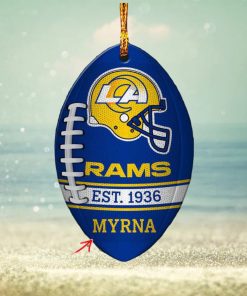 NFL Los Angeles Rams Football Xmas Gift Custom Name Christmas Football Ornament