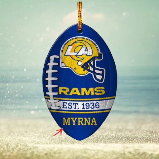 NFL Los Angeles Rams Football Xmas Gift Custom Name Christmas Football Ornament